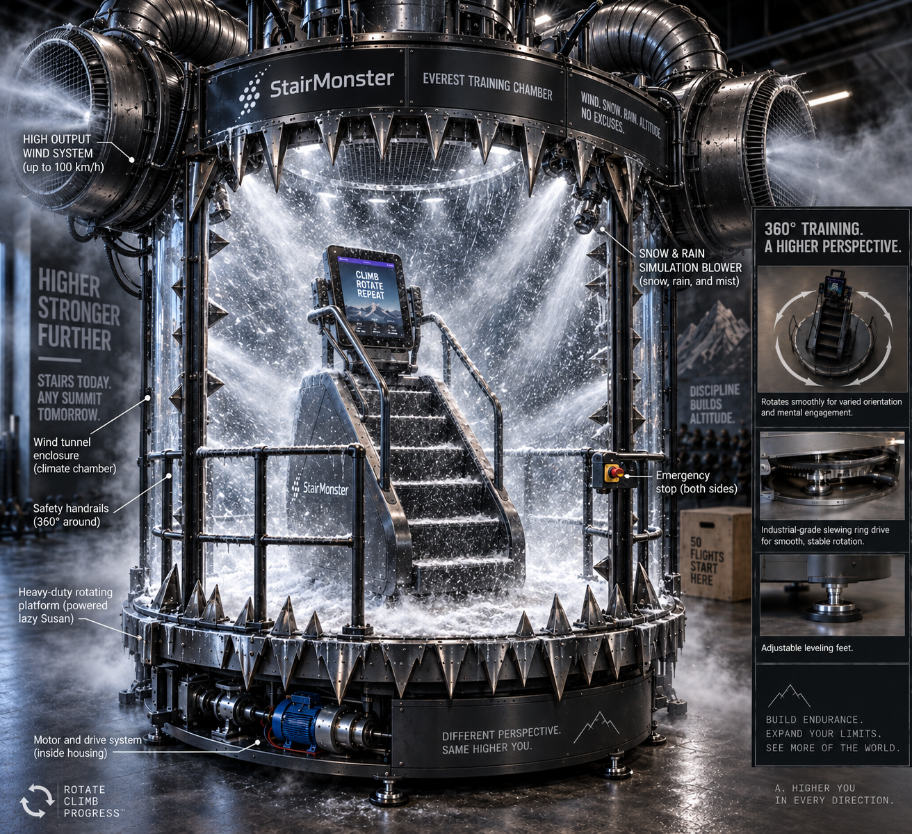 Enclosed Stair Monster Everest weather chamber
